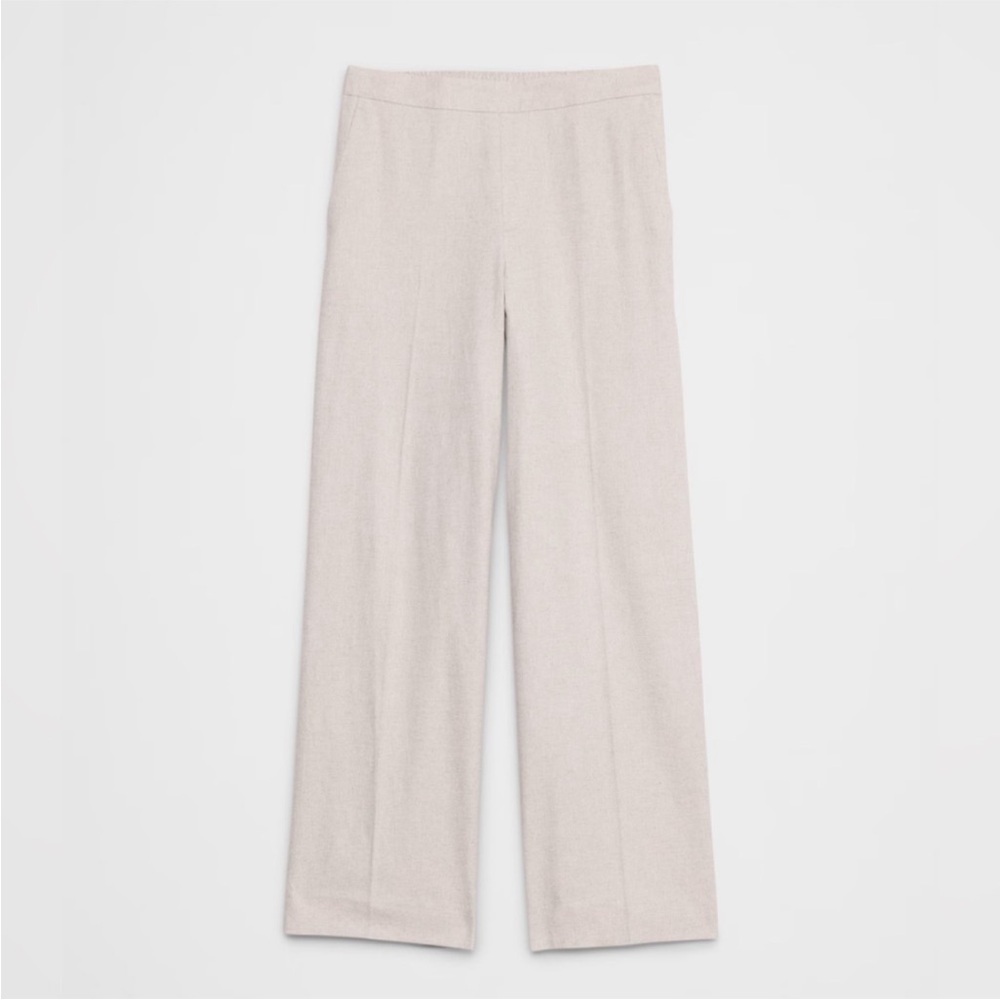 NWT! Banana Republic Black Hayden Wide Leg Linen Blend Pull On Pant - Multiple 🔹 - Picture 4 of 6